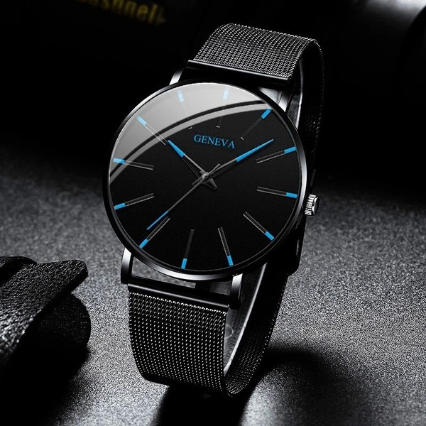 Reloj de Hombre A Prueba de Agua Acero Inoxidable Cuarzo Luminoso Clásico Negocios 3
