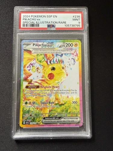 Pikachu ex 238/191 Special Illustration Rare PSA 9 TCG SV08 Surging Sparks