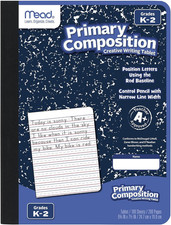 Primary Composition Book, Primary Ruled Journal, Grades K-2, 7-1/2" X 9-3/4", 10