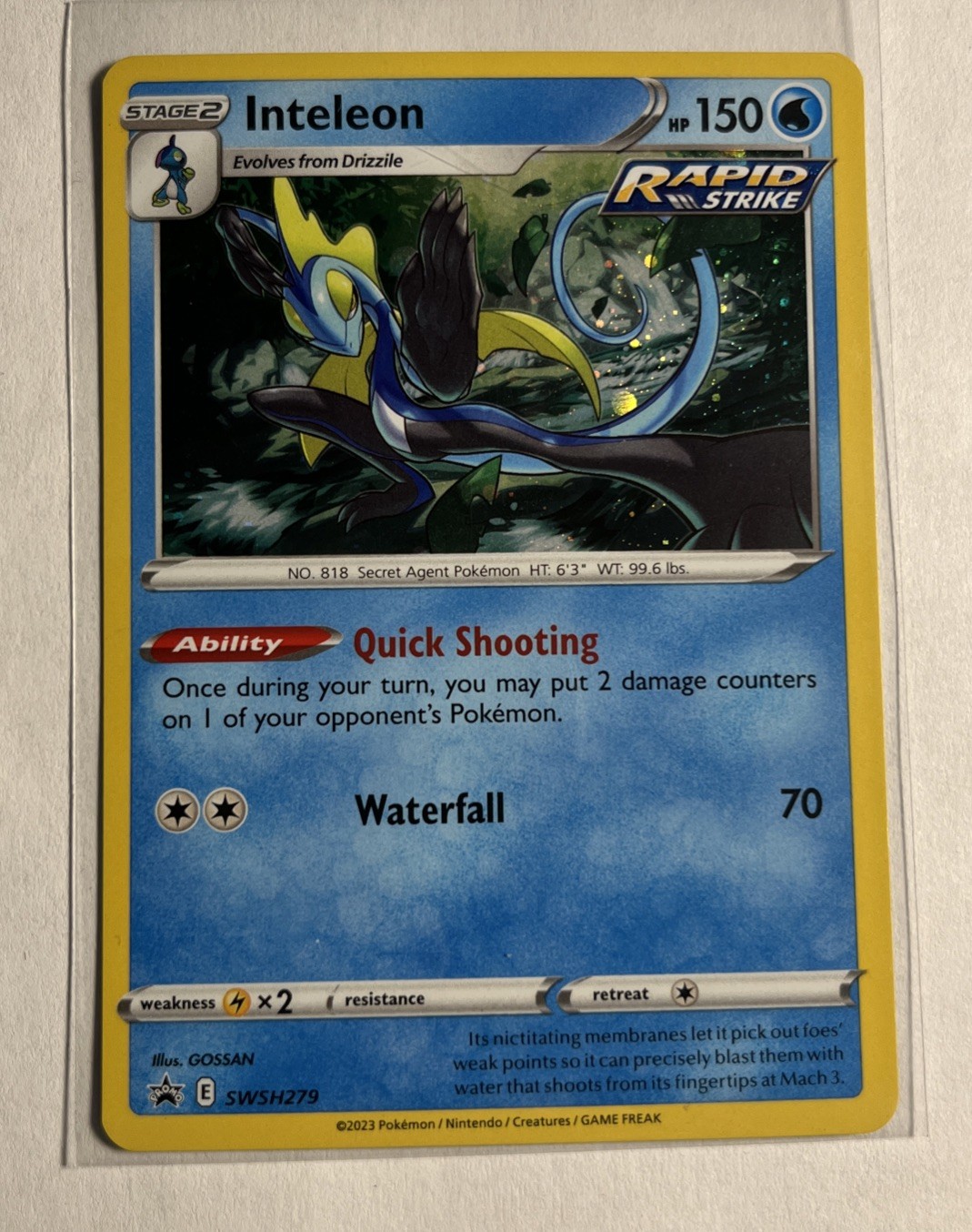 Inteleon Holo Black Star Promo SWSH279 Pokémon 2023 Sword & Shield - NM