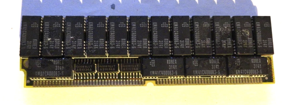 16MB ?? 72 pin 60n FPM DRAM SIMM MEMORY TEXAS INSTRUMENTS CHIPS KM41C4000BJ-6 - Image 2 of 4