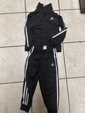 Adidas Kids' Core Classic Tricot Track Jacket  Pants Set 3t black white Boys