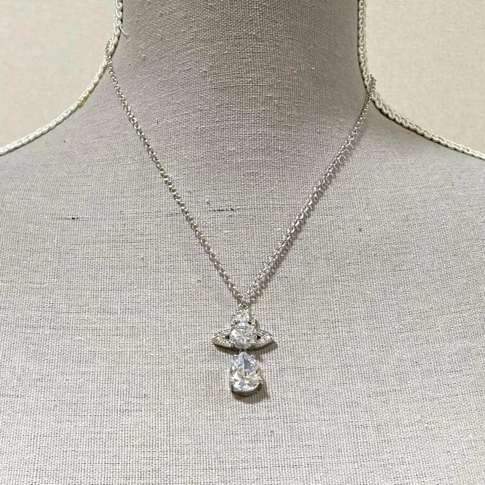 Vivienne Westwood серебро Ismene падение подвеска прозрачный кристалл шар ожерелье N1477 - Изображение 4 из 4