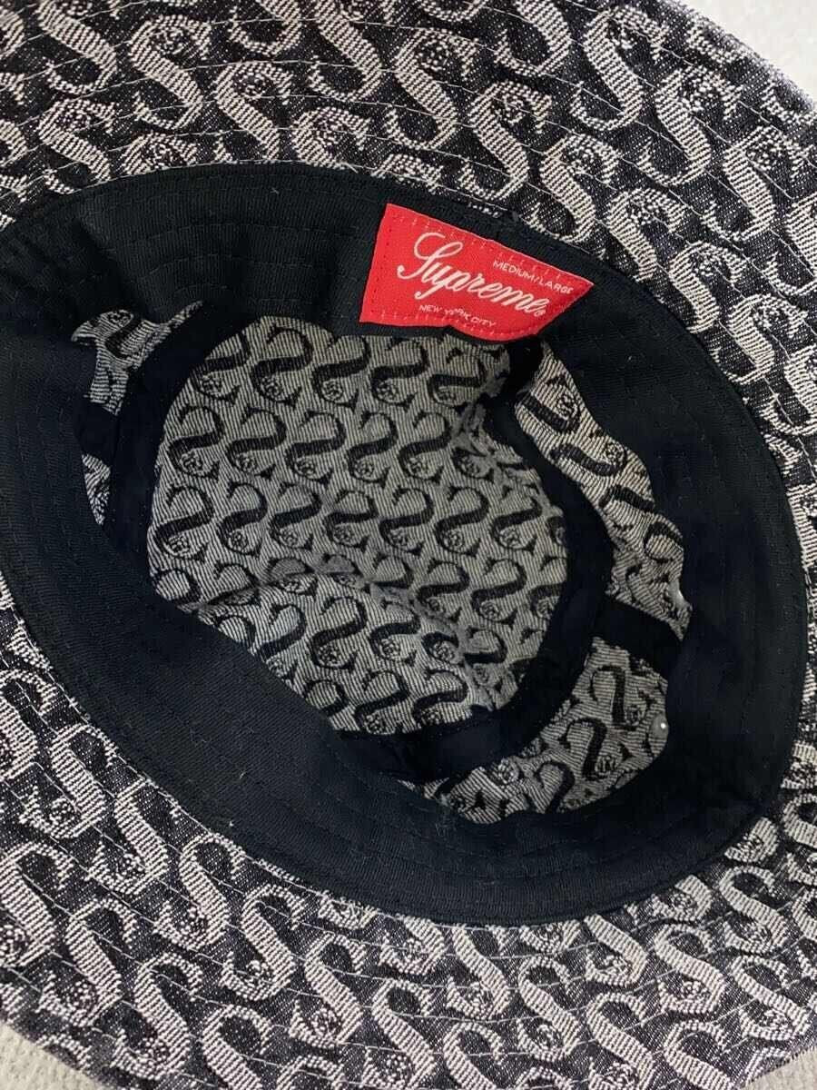 Supreme Hat 21AW Monogram Denim Crusher M-L Cotton Black Supreme Hat 21AW Monogram Denim Crusher M-L Cotton Black