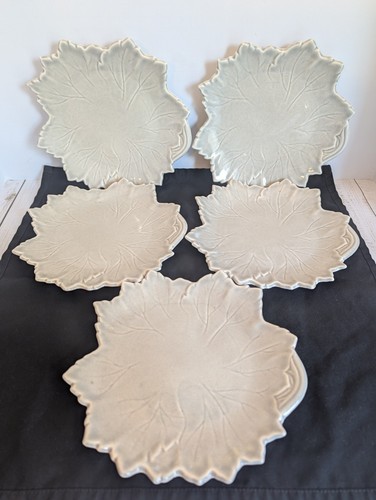 Vtg MCM Steubenville Pottery Woodfield Dove Gray 8.75" Salad Bread Plates Set/5 - Picture 3 of 17