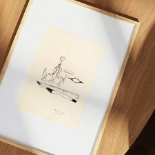 Original Fine Art Print A4 – Contemporary Figurative Drawing by Ramon van Geest