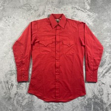 Ely Cattleman Western Shirt Mens Small Red Pearl Snap Sawtooth Cowboy Rodeo Y2K