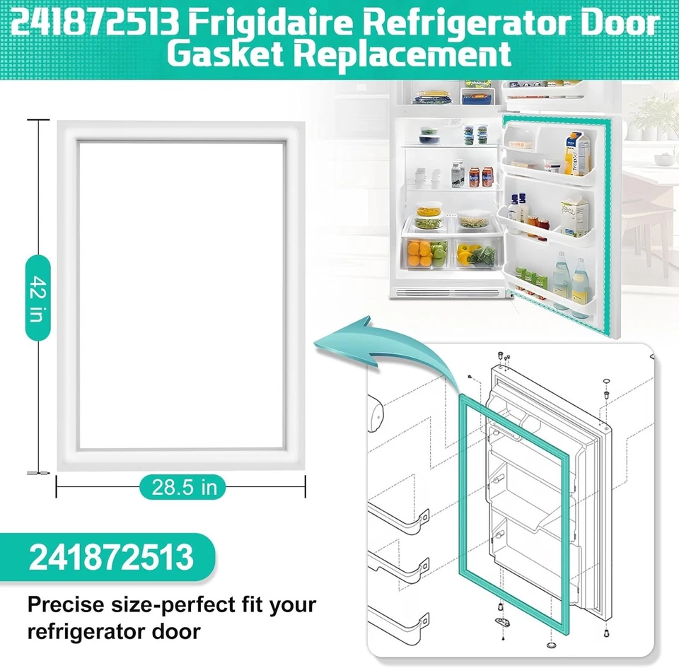 241872513 Refrigerator Door Gasket Fors Fri-gidaire Kenmore 242193213 5304439521 - Image 2 of 4
