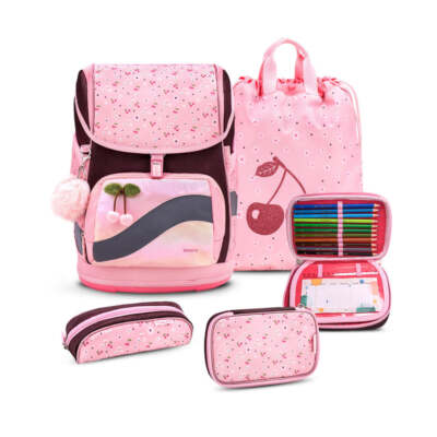 Belmil Smarty Plus Premium Schulranzen Set 4-teilig ''Cherry Blossom''