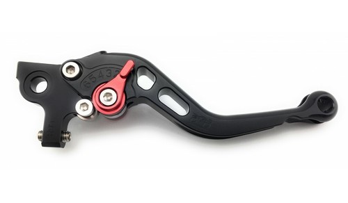 Par de Palancas Manetas Cortas Freno Embrague AVDB Negro Rojo HYOSUNG COMET 125 - Imagen 6 de 8