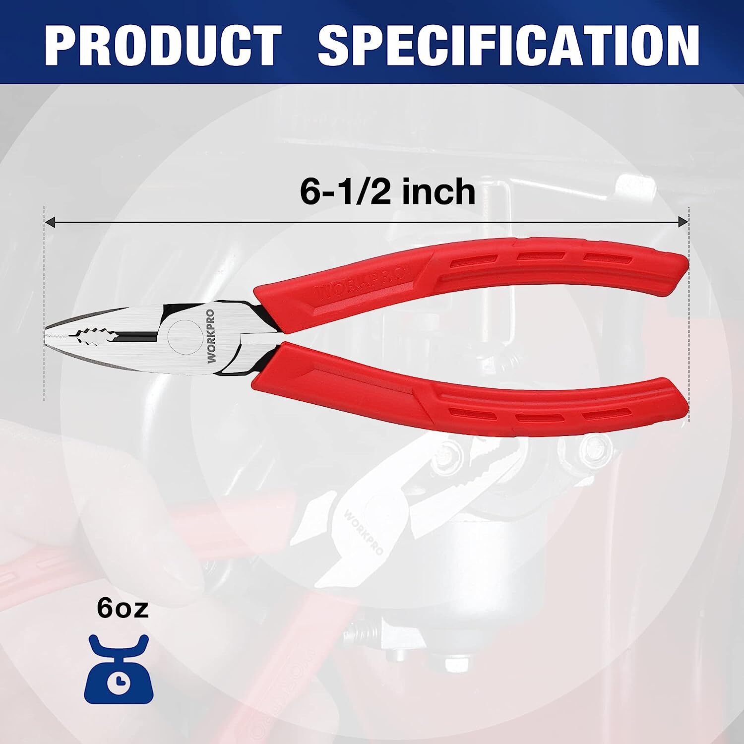 WORKPRO Premium 6.5''Screw Extractor Pliers Pliers) w/Non