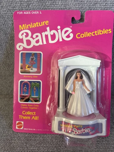 Vintage Barbie Miniature Collectibles Wedding Party Bride Base Cake Topper New