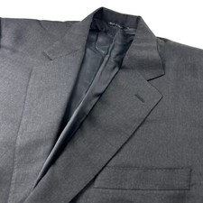 Canali Men  s 100 Wool 2-Button Blazer Black   Italy   46L