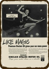 1947 SINCLAIR MOTOR OIL Vintage Look DECORATIVE METAL SIGN Actress Witch LYNN BA