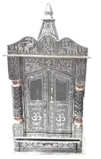 Wooden Aluminum and Copper Oxidized Home Temple Hindu Mandap For Worship Q3