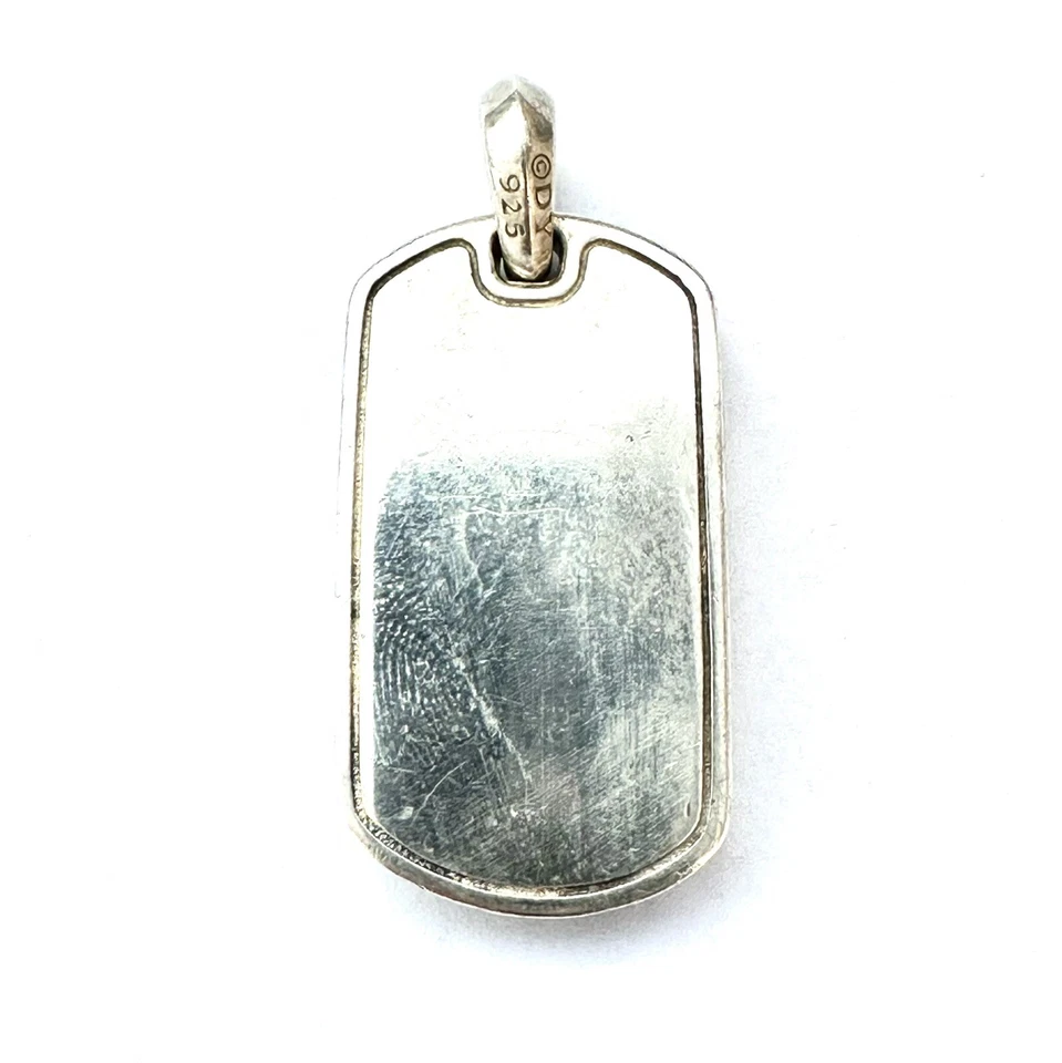 Colgante David Yurman Pietersite XL 35 MM Etiqueta de Perro Esterlina D.Y. 925 RARO Foto 2 de 3