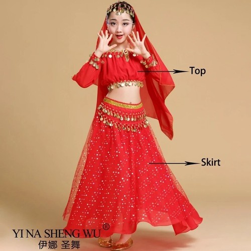 Child Belly Dance Dance Costume Set Children Outfit Performance Clothes Sets - Bild 10 von 29