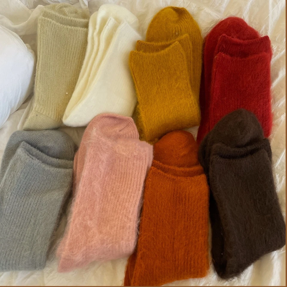 Paquete de 5 calcetines cálidos de lana de punto grueso acogedores clásicos de diseño para mujer Crew informales de color 5-9 Foto 4 de 4