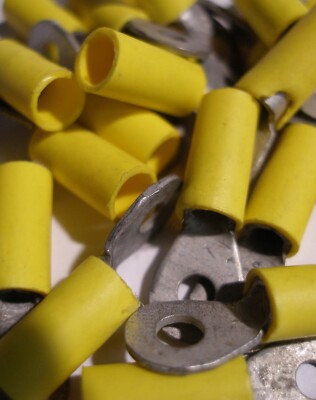 Vaco 12-10 AWG Yellow Vinyl Insulated Solderless Crimp Closed Ring Terminals