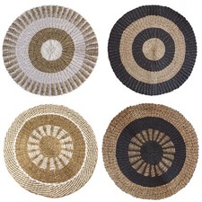 Hand-woven Round Seagrass Rug - 100cm - Eco-Friendly Natural Brown Mat