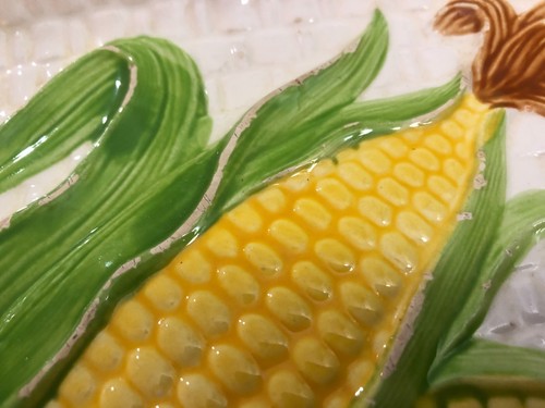 Vintage Corn On The Cob Large Serving Platter Hand Painted Japan - Picture 4 of 12