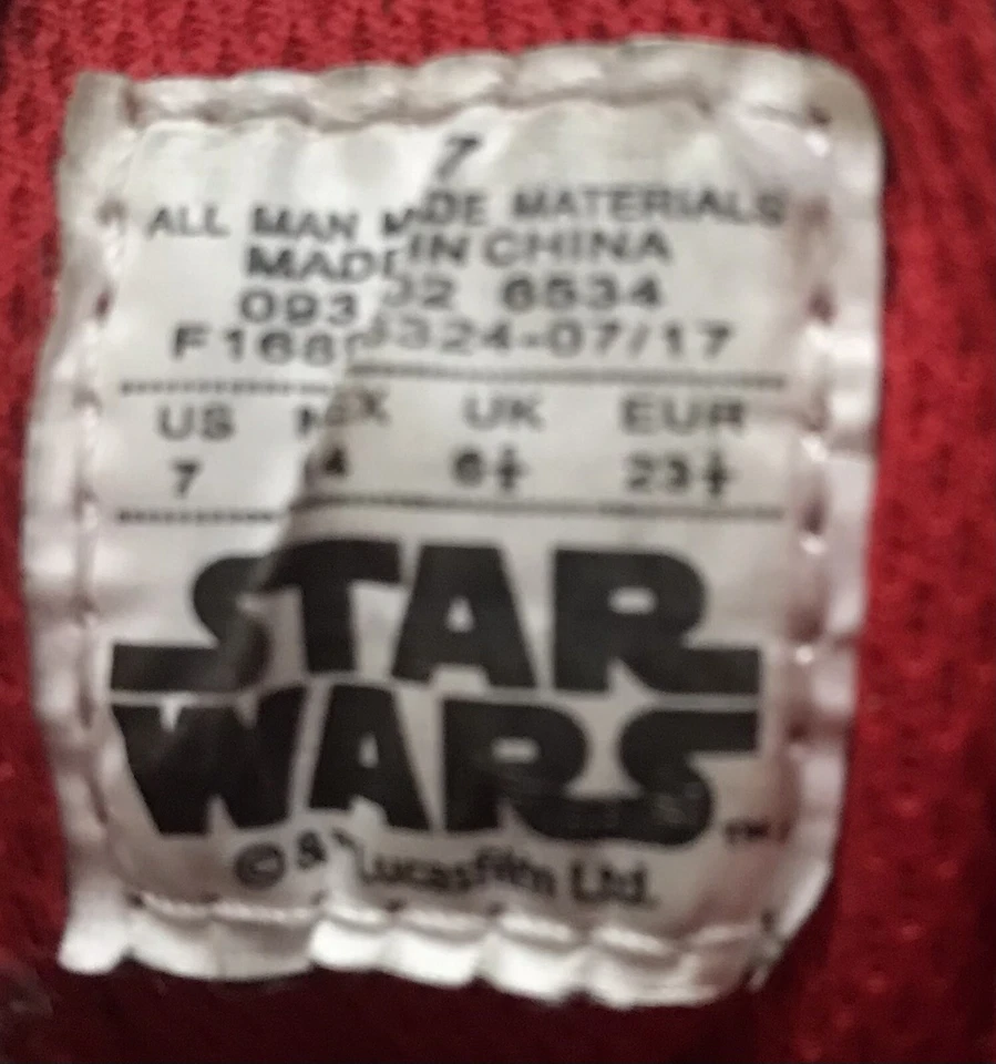 Star Wars Sneakers Darth Vader  High Top Shoes Boys US 7 - Image 4 of 4