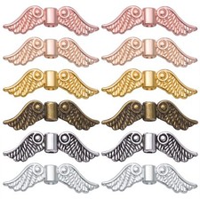 60 Pcs Tibetan Style Angel Wing Spacer Beads Wing Loose Spacer Charm Beads