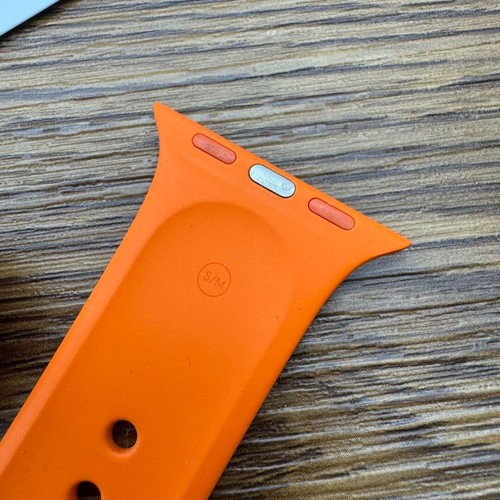 Genuine Hermes Apple Watch Band Orange Sport Band S/M 42-38mm USED from Japan - Zdjęcie 4 z 7