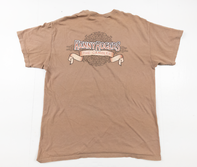 VTG Kenny Rodgers Shirt Adult Large Brown Short Sleeve Music Band