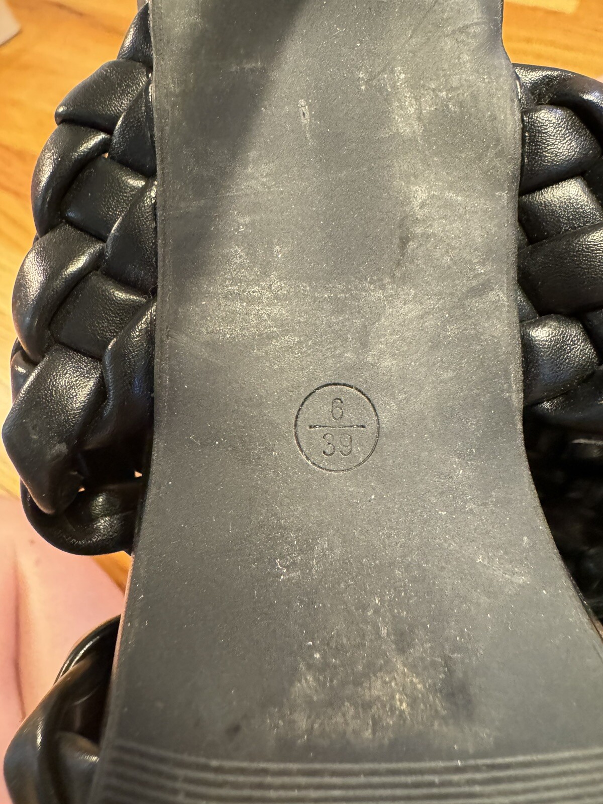 Misguided Black Square Toe Double Braided Strap S… - image 6