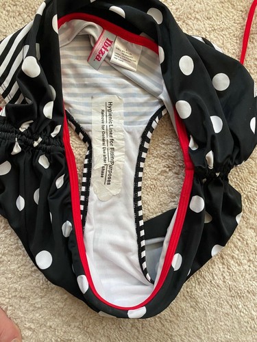 Ibiza set 2 pezzi costume da bagno nero bianco a pois top e fondo - Foto 9 di 9