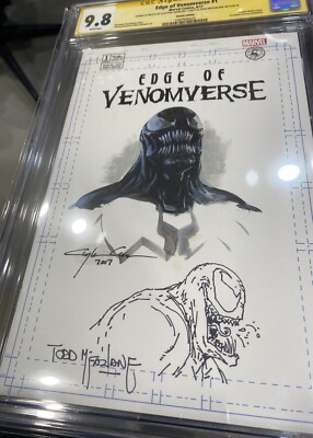 Edge of Venomverse #1 CGC 9.8 SS Sketch By Todd McFarlane & Clayton Crain WOW!!!