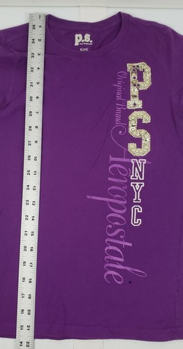Aeropostale PS T-shirt manica corta viola bambina taglia XL - Foto 7 di 7