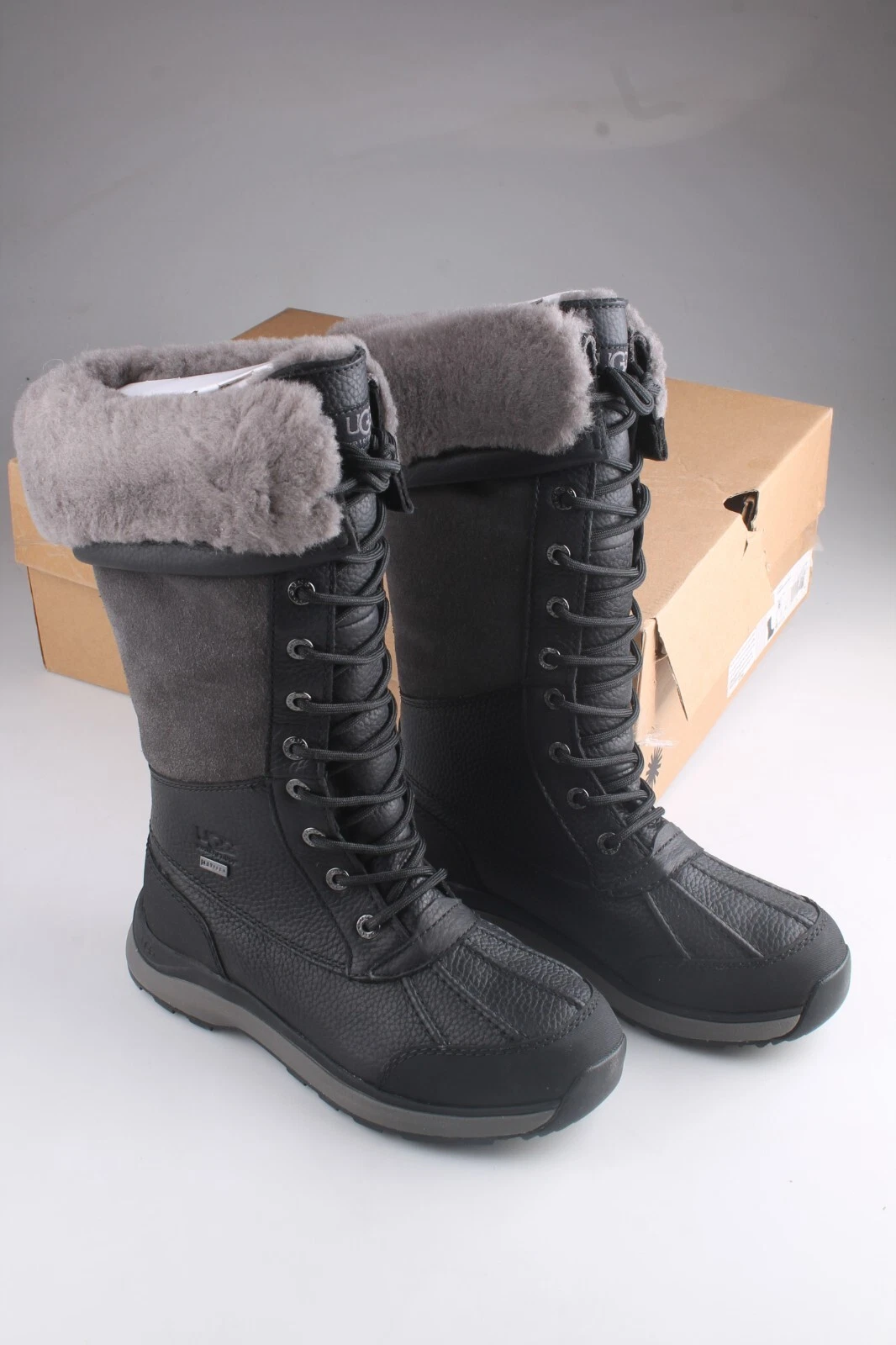 Stivali da neve UGG Adirondack III alti donna 6 neri impermeabili clima freddo nuovi con scatola