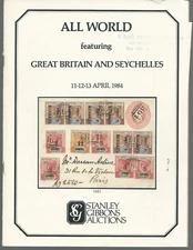 STANLEY GIBBONS 1984 GREAT BRITAIN & SEYCHELLES AUCTION CATALOG FREE USA  SHIP