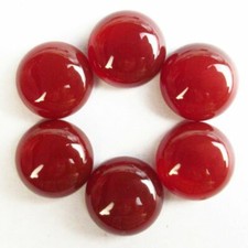6Pcs 14x5mm Red Agate Round Cab Cabochon QS-J94190
