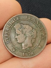 France 1874 K bronze 5 Centimes Kayihan coins T46