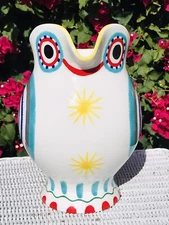 Macys The Celler Whiteware Southwestern Pottery Large Pitcher 10" Excellent