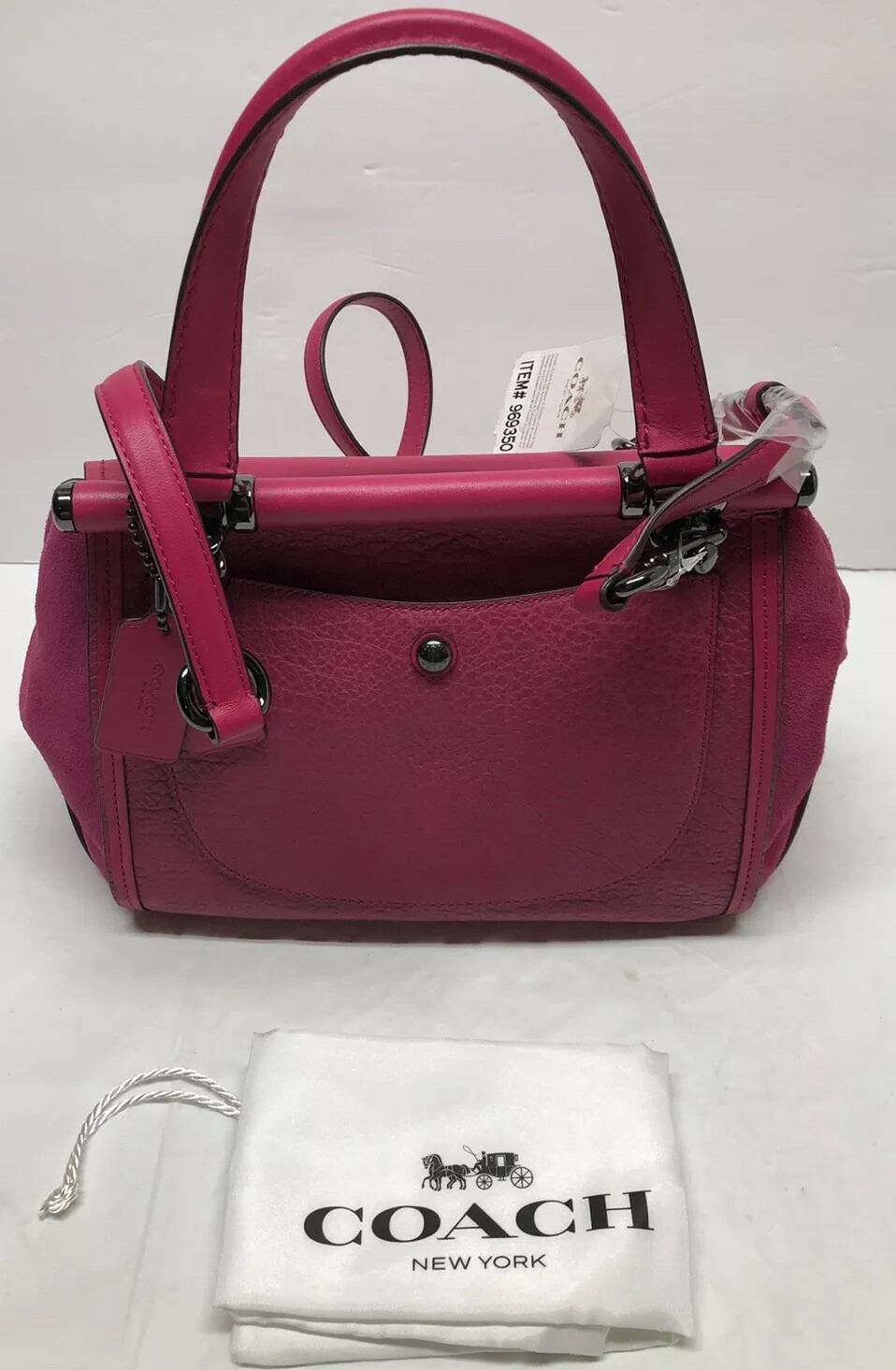 New with tag  COACH #38388 mixed leather Drifter DK/Cerise $495 image 2