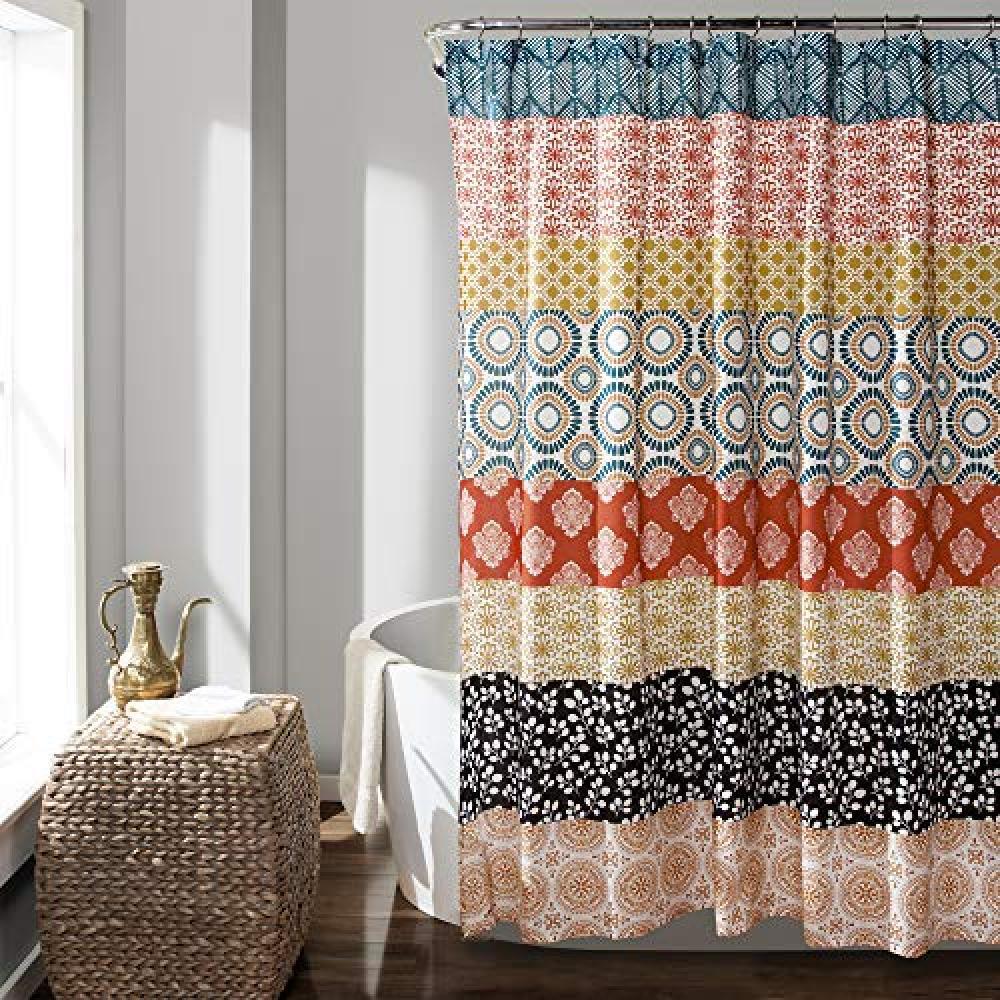 (TG. 72 Inches x 72 Inches) Lush Decor Boemia a, Poliestere, Turchese e Arancion