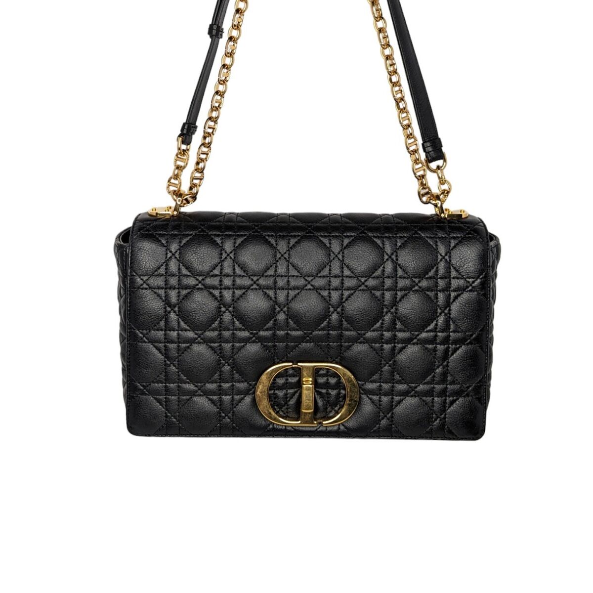 Christian Dior Black Supple Cannage Calfskin Caro Large Bag Christian Dior Black Supple Cannage Calfskin Caro Large Bag