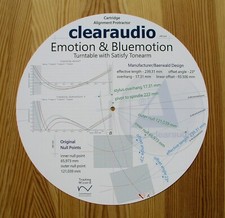 Clearaudio Emotion Bluemotion Custom Designed Tonearm Cartridge Protractor