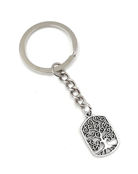 Stammbaum Baum Oval SchlüSselanhäNger Metall GlüCksbringer AnhäNger-image
