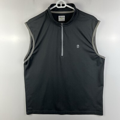 IZOD GOLF Large Mens 1/4 Zip Sleeveless Polyester Pullover Vest - Main Image