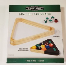 Classic Sport 2-in-1 Hardwood Billiard Triangle With Chalk Scuffer Pool Set