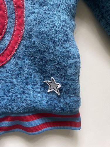 Marvel Super Hero Capt. America Blue Full Zip Sweater Jacket With Hood Boys 4T - Picture 3 of 9