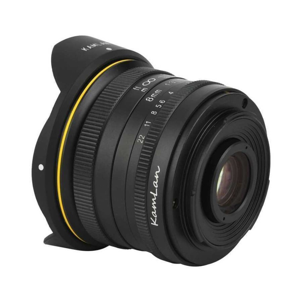 Kamlan 8mm F3.0 APS-C Fisheye Wide Angle MF Lens for Canon