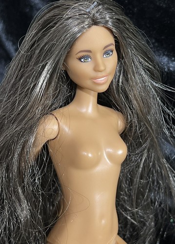 Bruna/occhi marroni-mattel Barbie bambola-piedi piatti-nudo per quercia - Foto 2 di 4