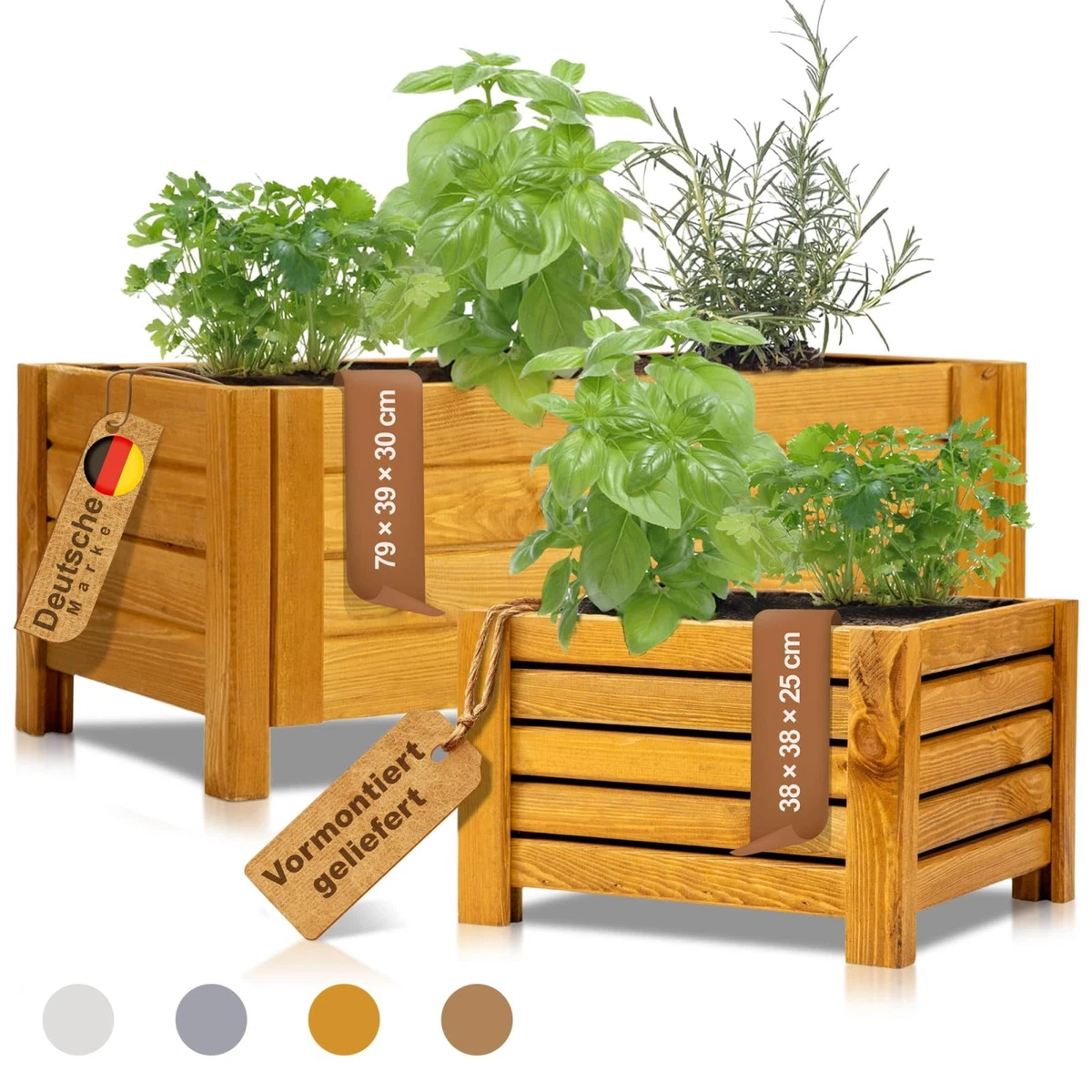 2 Vasi Rotondi Alti In Plastica Verde 31 Cm – Fioriere Da Esterno Con Foro Drenaggio, 13 Litri - Foto 6