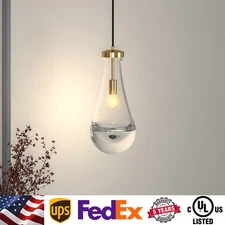 1 Light Gold Raindrop Pendant Lights Kitchen island Chandelier Ceiling Fixtures
